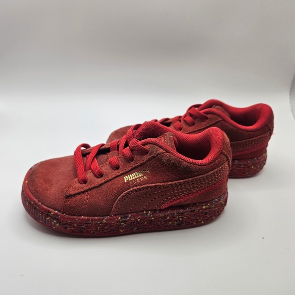 Puma Suede Speckled Red Sneakers Toddler Shoes Casual Size 7 - Picture 1 of 6